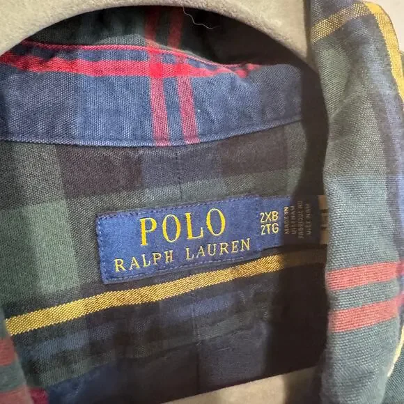 Polo Ralph Lauren Plaid Button Down Shirt 2XB Big Tall Classic Fit - Picture 3 of 7